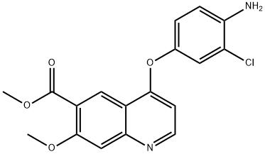 6-Quinolinecarboxylic acid, 4-(4-amino-3-chlorophenoxy)-7-methoxy-, methyl ester Struktur