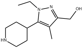 1H-Pyrazole-3-methanol,1-ethyl-4-methyl-5-(4-piperidinyl)-(9CI) Struktur