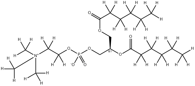 1,2-dihexanoyl-d22-sn-glycero-3-phosphocholine-1,1,2,2-d4-N,N,N-triMethyl-d9 Struktur