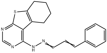 N-[(E)-[(E)-3-phenylprop-2-enylidene]amino]-5,6,7,8-tetrahydro-[1]benzothiolo[2,3-d]pyrimidin-4-amine Struktur