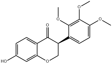 4H-1-Benzopyran-4-one, 2,3-dihydro-7-hydroxy-3-(2,3,4-trimethoxyphenyl)-, (3S)- Struktur