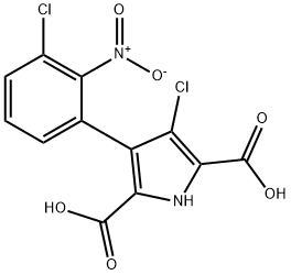 1H-Pyrrole-2,5-dicarboxylic acid, 3-chloro-4-(3-chloro-2-nitrophenyl)- Struktur