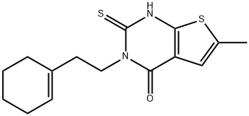 3-[2-(cyclohexen-1-yl)ethyl]-6-methyl-2-sulfanylidene-1H-thieno[2,3-d]pyrimidin-4-one Struktur