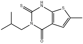 6-methyl-3-(2-methylpropyl)-2-sulfanylidene-1H-thieno[2,3-d]pyrimidin-4-one Struktur