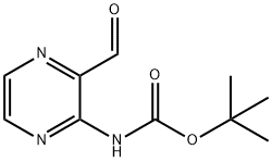 Carbamic acid, N-(3-formyl-2-pyrazinyl)-, 1,1-dimethylethyl ester Struktur