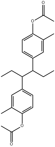 Phenol, 4,4'-(1,2-diethyl-1,2-ethanediyl)bis[2-methyl-, diacetate (9CI) Struktur