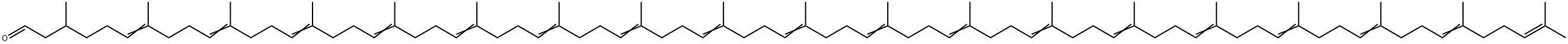 6,10,14,18,22,26,30,34,38,42,46,50,54,58,62,66,70,74-Hexaheptacontaoctadecaenal, 3,7,11,15,19,23,27,31,35,39,43,47,51,55,59,63,67,71,75-nonadecamethyl- Struktur