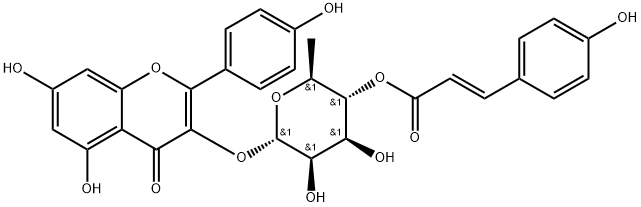 Kaempferol 3-O-(4''-O-trans-
p-coumaroyl)rhamnopyranoside Struktur