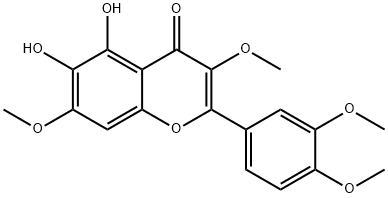 5,6-Dihydroxy-3,7,3',4'-tetramethoxyflavone Struktur