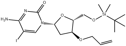 2'-Deoxy-5'-O-[(1,1-dimethylethyl)dimethylsilyl]-5-iodo-3'-O-2-propen-1-yl-cytidine Struktur