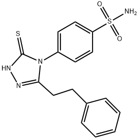 4-[3-(2-phenylethyl)-5-sulfanylidene-1H-1,2,4-triazol-4-yl]benzenesulfonamide Struktur