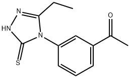 1-[3-(3-ethyl-5-sulfanylidene-1H-1,2,4-triazol-4-yl)phenyl]ethanone Struktur