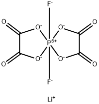 Lithium bis[ethanedioato(2-)-κO1,κO2]difluorophosphate(1-) Struktur