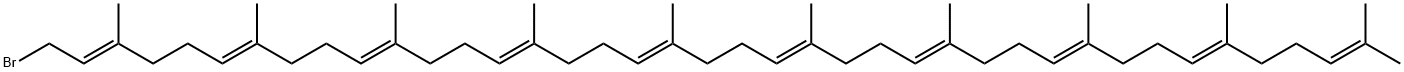 2,6,10,14,18,22,26,30,34,38-Tetracontadecaene, 1-bromo-3,7,11,15,19,23,27,31,35,39-decamethyl-, (2E,6E,10E,14E,18E,22E,26E,30E,34E)- Struktur