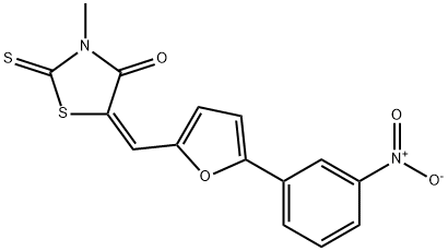 (5E)-3-methyl-5-[[5-(3-nitrophenyl)furan-2-yl]methylidene]-2-sulfanylidene-1,3-thiazolidin-4-one Struktur