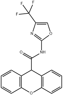 9H-Xanthene-9-carboxamide, N-[4-(trifluoromethyl)-2-oxazolyl]- Struktur