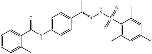 2-methyl-N-[4-[(E)-C-methyl-N-[(2,4,6-trimethylphenyl)sulfonylamino]carbonimidoyl]phenyl]benzamide Struktur