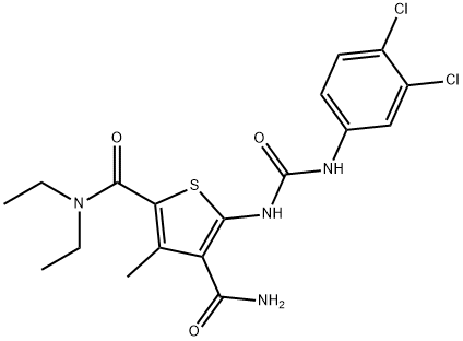 5-[(3,4-dichlorophenyl)carbamoylamino]-2-N,2-N-diethyl-3-methylthiophene-2,4-dicarboxamide Structure