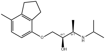 2-Butanol, 1-[(2,3-dihydro-7-methyl-1H-inden-4-yl)oxy]-3-[(1-methylethyl)amino]-, (2R,3R)-rel- Struktur