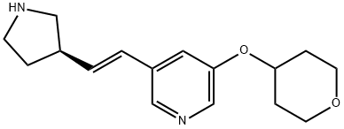 Pyridine, 3-[(1E)-2-(3R)-3-pyrrolidinylethenyl]-5-[(tetrahydro-2H-pyran-4-yl)oxy]- Struktur