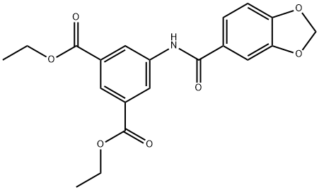 diethyl 5-(benzo[d][1,3]dioxole-5-carboxamido)isophthalate Struktur