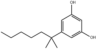 2-methyl-2-(3,5-dihydroxyphenyl)heptane Struktur