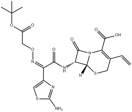 Cefixime impurity 13/Cefixime TBE impurity A/Cefixime tert-Butyl Ester/(6R,7R)-7-((Z)-2-(2-aminothiazol-4-yl)-2-((2-(tert-butoxy)-2-oxoethoxy)imino)acetamido)-8-oxo-3-vinyl-5-thia-1-azabicyclo[4.2.0]oct-2-ene-2-carboxylic acid Struktur