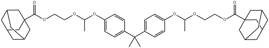 Tricyclo[3.3.1.13,7]decane-1-carboxylic acid, 1,1'-[(1-methylethylidene)bis(4,1-phenyleneoxyethylideneoxy-2,1-ethanediyl)] ester Struktur