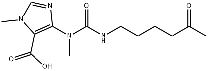 1H-Imidazole-5-carboxylic acid, 1-methyl-4-[methyl[[(5-oxohexyl)amino]carbonyl]amino]- Struktur