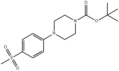 4-(4-methanesulfonyl-phenyl)-piperazine-1-carboxylic acid tert-butyl ester Struktur