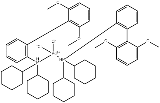 Palladium, dichlorobis[dicyclohexyl(2',6'-dimethoxy[1,1'-biphenyl]-2-yl)phosphine-κP]-, (SP-4-1)- Struktur