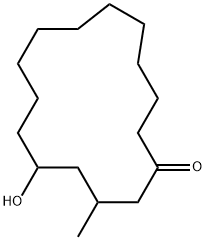 Cyclopentadecanone, 5-hydroxy-3-methyl- Struktur