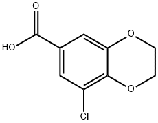 1,4-Benzodioxin-6-carboxylic acid, 8-chloro-2,3-dihydro- Struktur