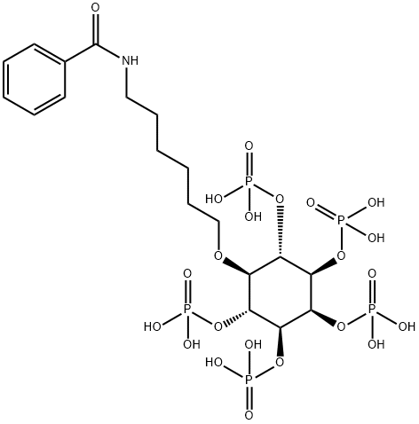 5-O-[6-(Benzoylamino)hexyl]-D-myo-inositol-1,2,3,4,6-pentakisphosphate Struktur