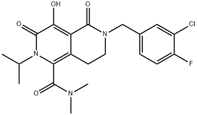 6-(3-Chloro-4-fluorobenzyl)-4-hydroxy-2-isopropyl-N,N-dimethyl-3,5-dioxo-2,3,5,6,7,8-hexahydro-2,6-naphthyridine-1-carboxamide Struktur