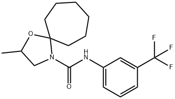 1-Oxa-4-azaspiro[4.6]undecane-4-carboxamide, 2-methyl-N-[3-(trifluoromethyl)phenyl]- Struktur