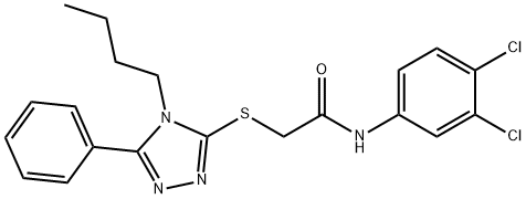 Acetamide, 2-[(4-butyl-5-phenyl-4H-1,2,4-triazol-3-yl)thio]-N-(3,4-dichlorophenyl)- Struktur