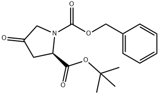 1,2-Pyrrolidinedicarboxylic acid, 4-oxo-, 2-(1,1-dimethylethyl) 1-(phenylmethyl) ester, (2R)- Struktur