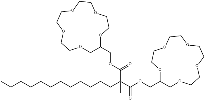 Bis-[(15-crown-5)-methyl-2-dodecyl-2-methylmalonate Struktur