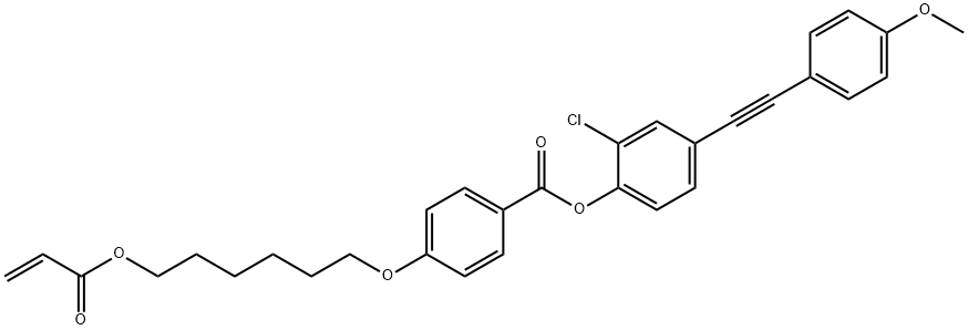 2-Chloro-4-[(4-methoxyphenyl)ethynyl]phenyl 4-[[6-[(1-oxo-2-propenyl)oxy]hexyl]oxy]benzoate Struktur