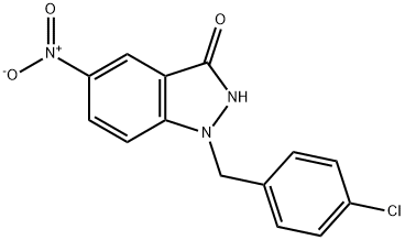 1-(4-Chloro-benzyl)-5-nitro-1,2-dihydro-indazol-3-one Struktur