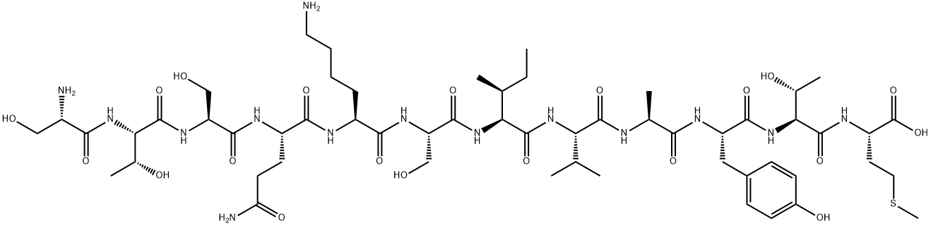 L-Methionine, L-seryl-L-threonyl-L-seryl-L-glutaminyl-L-lysyl-L-seryl-L-isoleucyl-L-valyl-L-alanyl-L-tyrosyl-L-threonyl- (9CI) Struktur