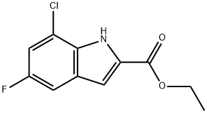 1H-Indole-2-carboxylic acid, 7-chloro-5-fluoro-, ethyl ester Struktur