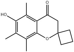 6-Hydroxy-5,7,8-trimethyl-spiro[2H-1-benzopyran-2,1'-cyclobutan]-4(3H)-one Struktur