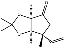 4H-Cyclopenta-1,3-dioxol-4-one, 6-ethenyltetrahydro-2,2,6-trimethyl-, (3aR,6R,6aR)- Struktur