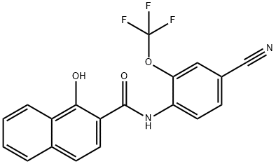 N-[4-Cyano-2-(trifluoromethoxy)phenyl]-1-hydroxy-2-naphthamide Struktur