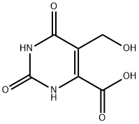 5-(hydroxymethyl)-2,6-dioxo-1,2,3,6-tetrahydropyrimidine-4-carboxylic acid Struktur