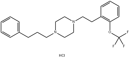 Piperazine, 1-(3-phenylpropyl)-4-[2-[2-(trifluoromethoxy)phenyl]ethyl]-, dihydrochloride Struktur