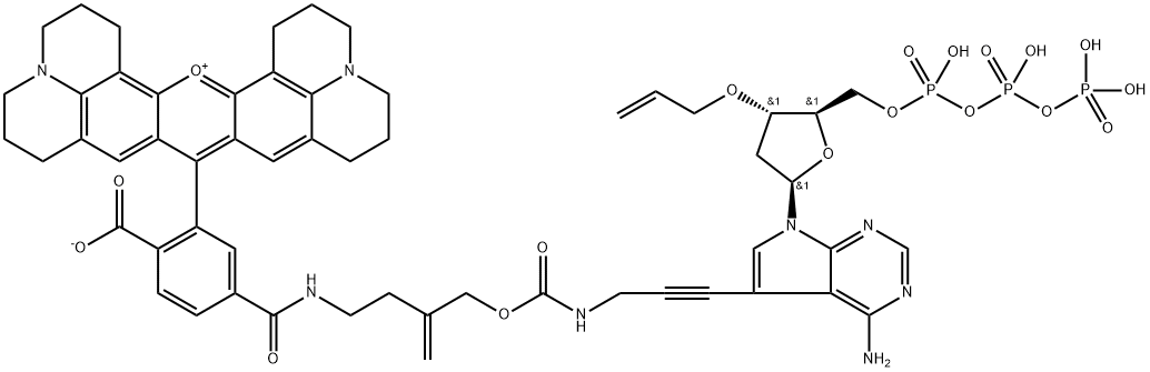 3′-O-allyl-dATP-allyl-ROX Struktur