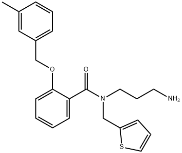 Benzamide, N-(3-aminopropyl)-2-[(3-methylphenyl)methoxy]-N-(2-thienylmethyl)- Struktur